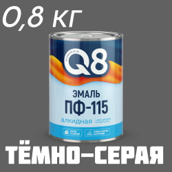 Эмаль ПФ-115 "FORMULA Q8" ТЁМНО-СЕРАЯ 0,9 кг