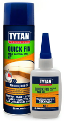 Клей TYTAN Professional Quick Fix двухкомпонентный цианакрилатный для МДФ бес/ц 400мл/100г.