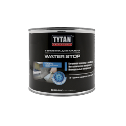 Герметик БИТУМНЫЙ для кровли "TYTAN Professional" WATER STOP (чёрный) 1,8 кг